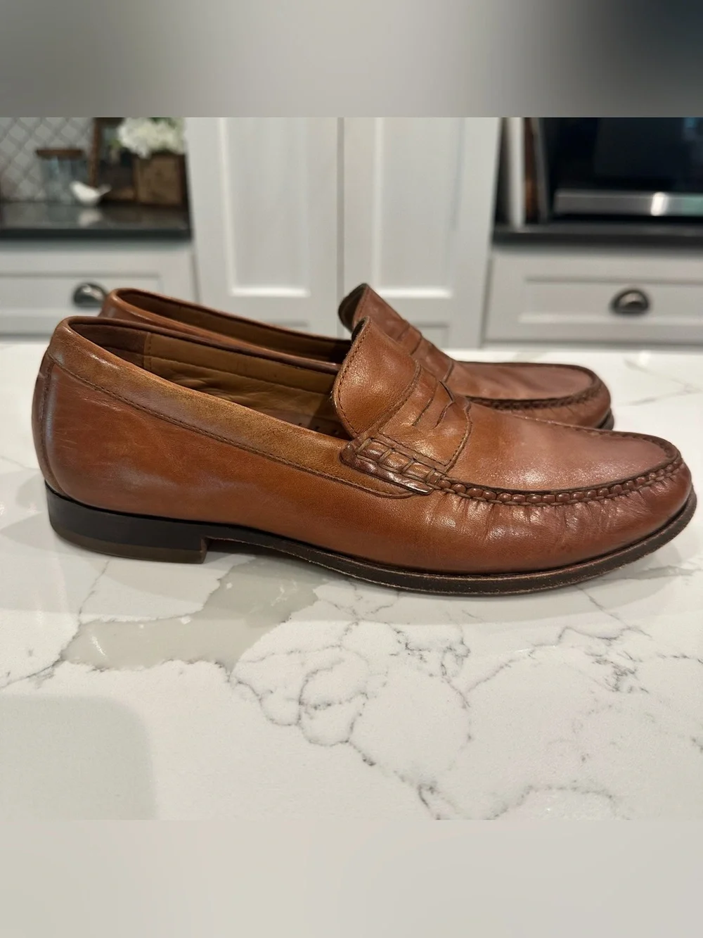 Cole Haan Pinch Penny Loafers Mens Sz 8 Brown Leather Preppy Dress Shoes Slip On